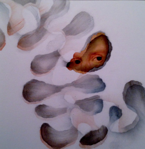 I Witness, mixed media, 20.5″ x 20.5″